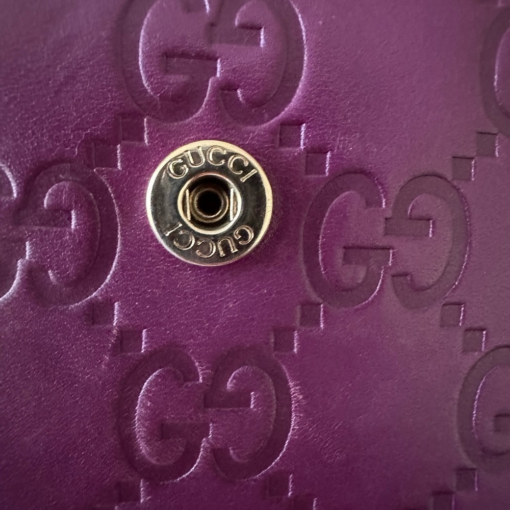 Authentic PURPLE LEATHER GUCCISMA LONG WALLET - Picture 4 of 14